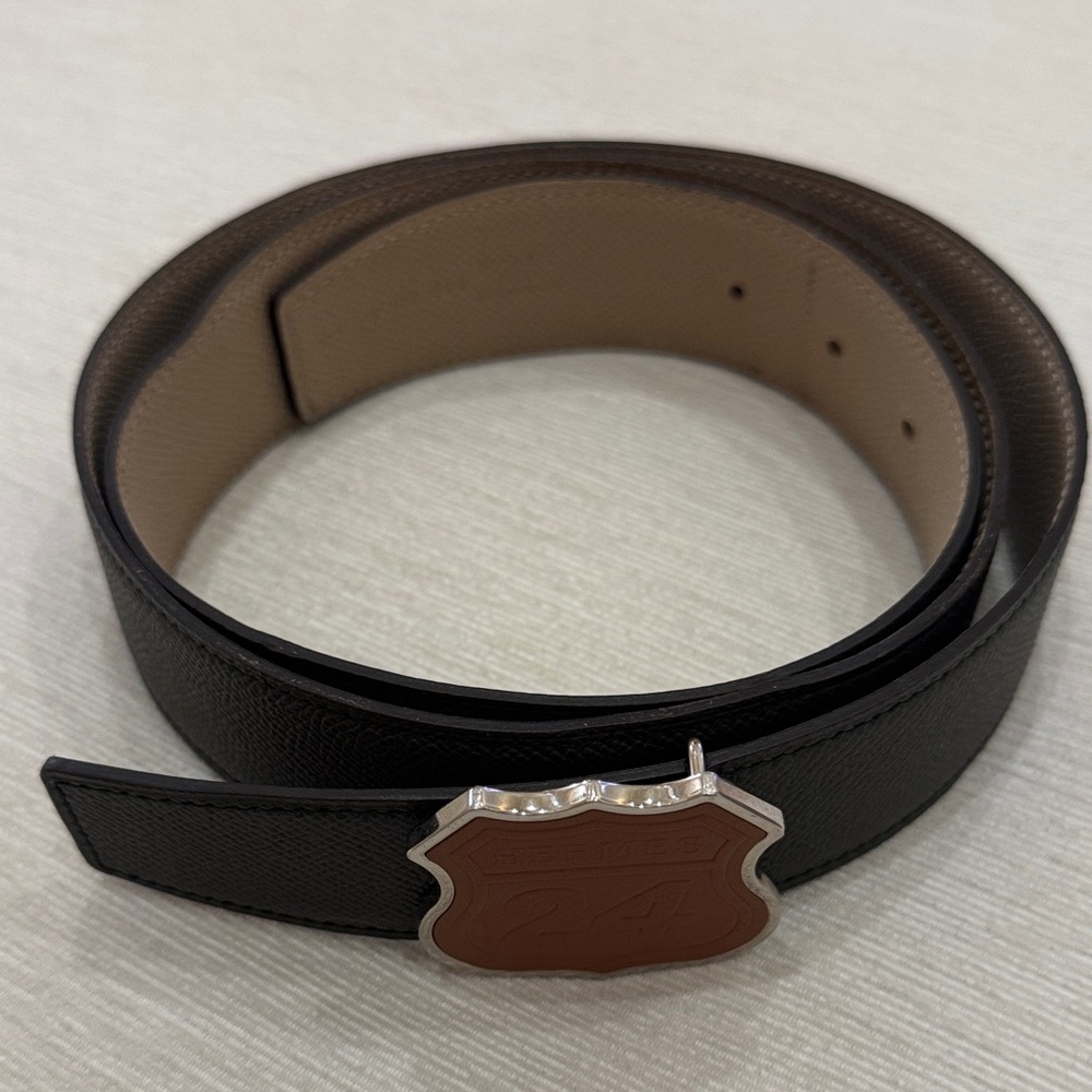 Hermes Hunter Green “24” Leather Belt
